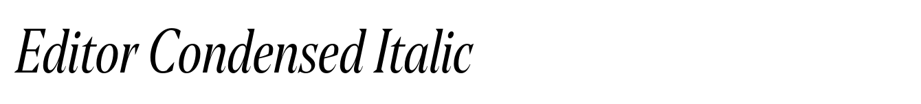 Editor Condensed Italic